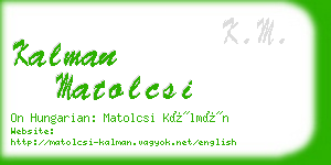 kalman matolcsi business card